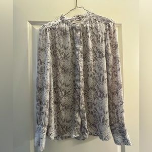 Loft Snake Skin Print Blouse- Size Small
